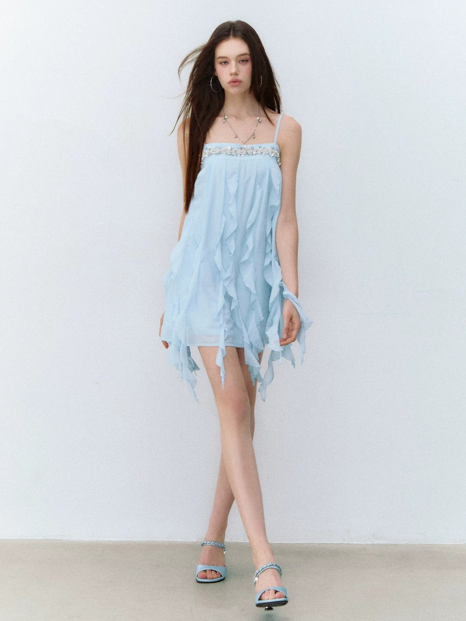 Beaded Acetate Slip Dress
