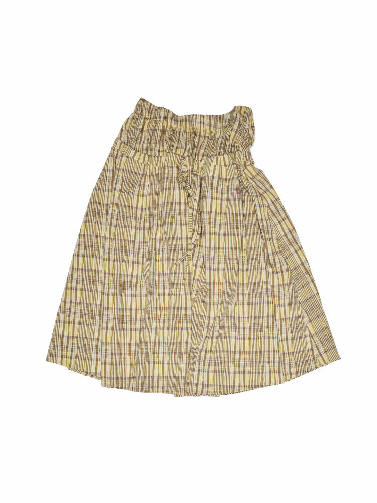 Plaid Hooded Shirt & Skirt & Pants Set