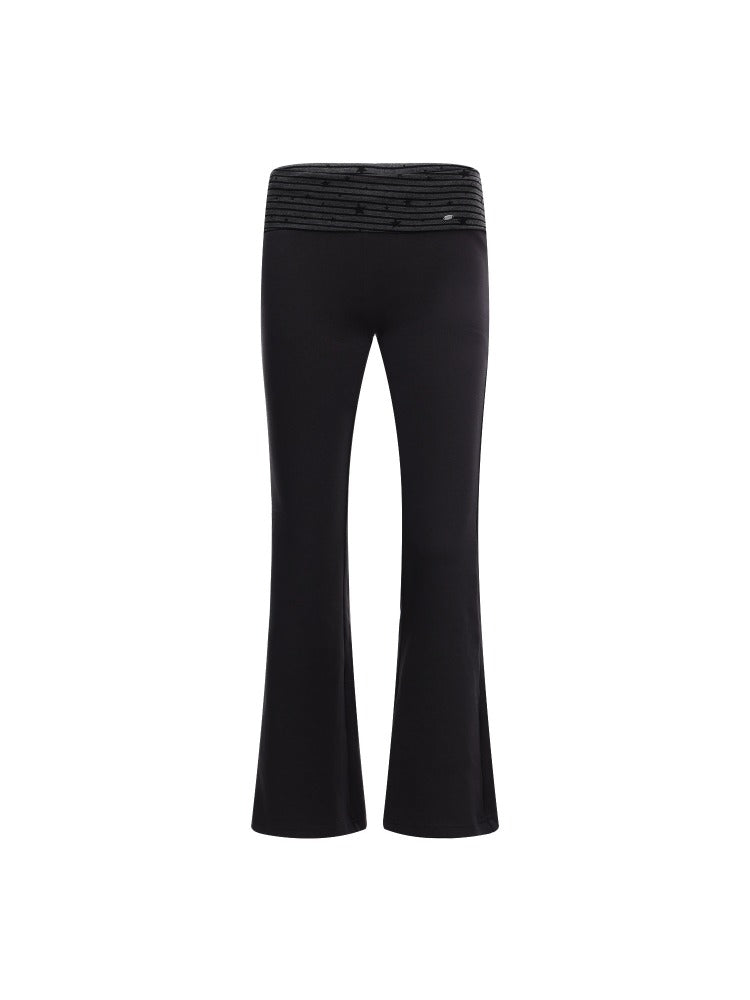 Striped Waistband Flared Pants