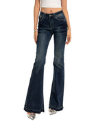 N1 Supermodel-Inspired Washed Stretch Slim Bootcut Jeans