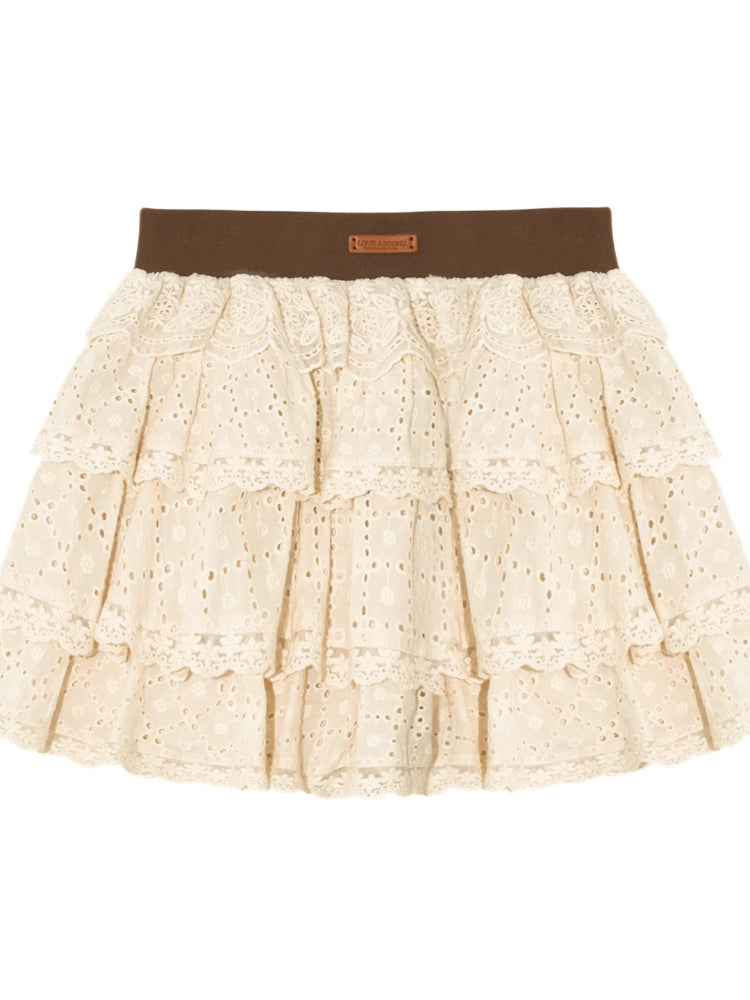 Multi-layer Ruffle Elastic Waist Tiered Skirt