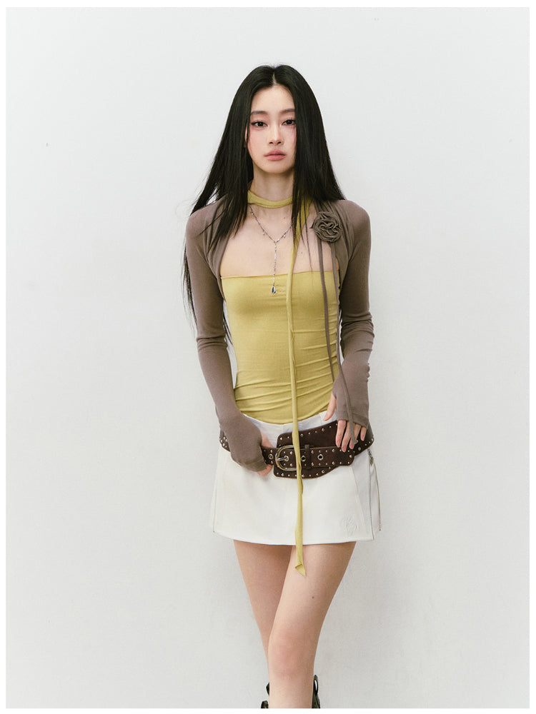 3D Flowers Lyocell Vest Coat