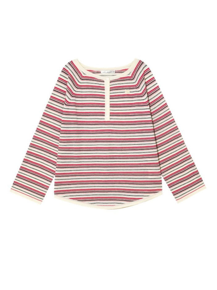 Striped Knit Oversized Casual Pullover