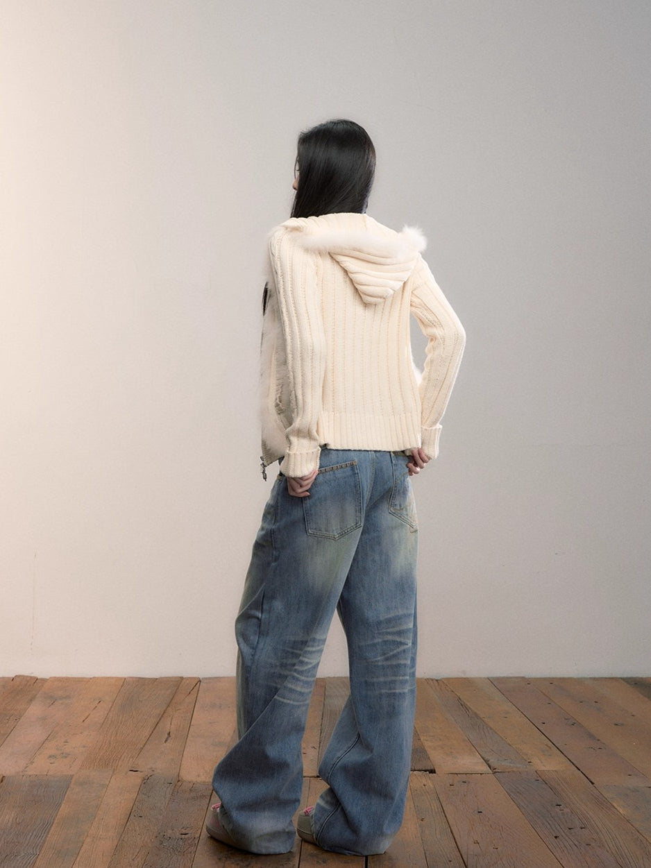 Vintage Wash Straight Jeans