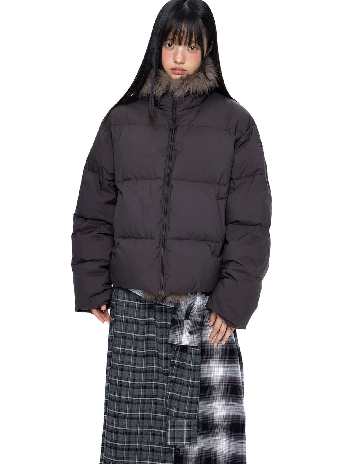 Vintage Fur Collar Down Jacket