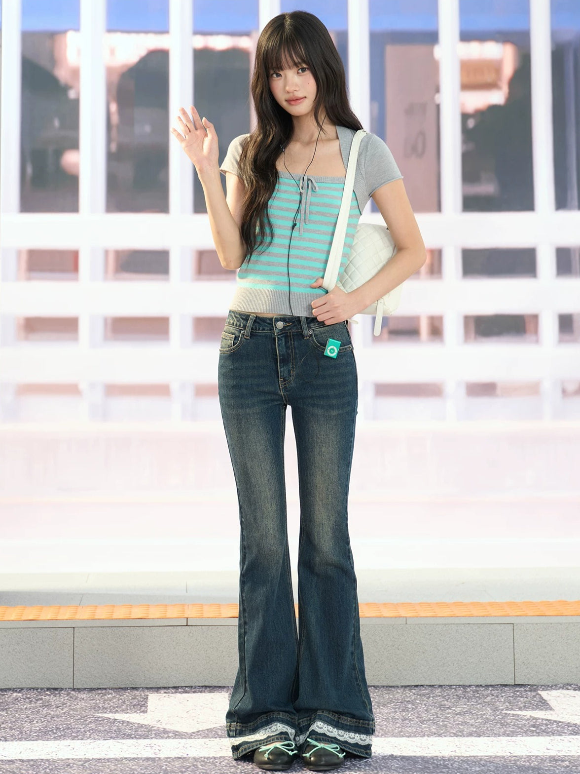 Layered Stripe Knit Top