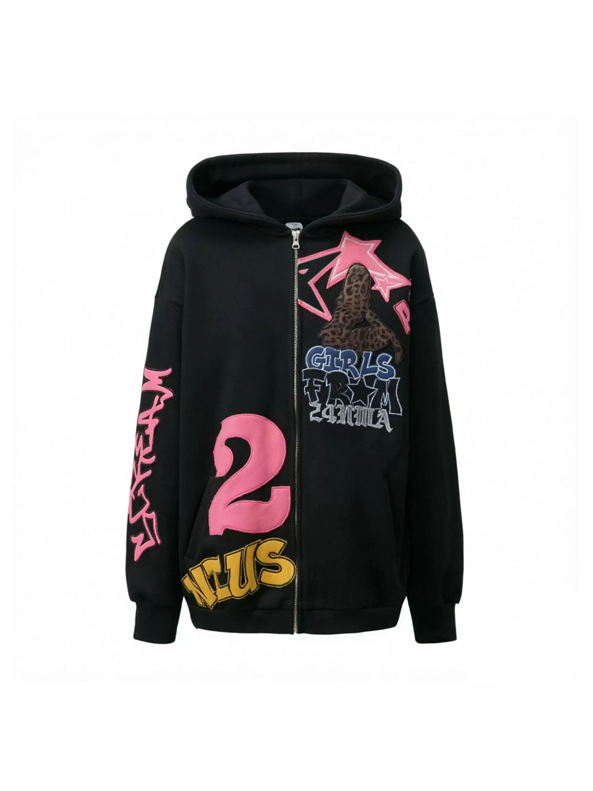 Patch Embroidered Hoodie Set