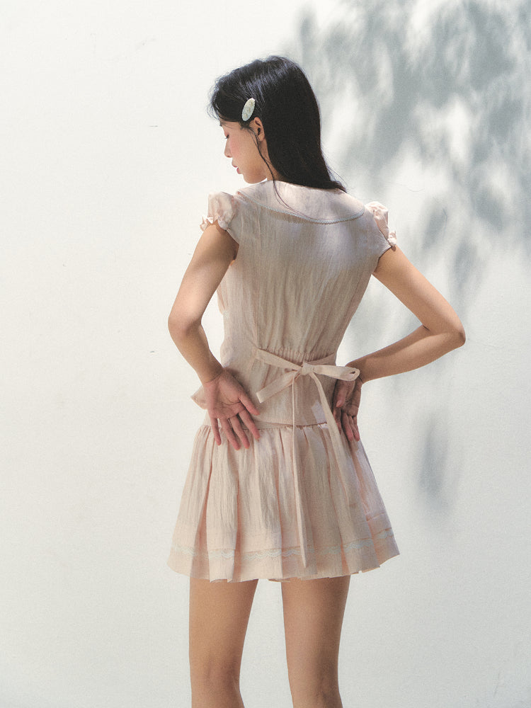 Contrast Color Fake Two-piece Short-sleeve T-shirt