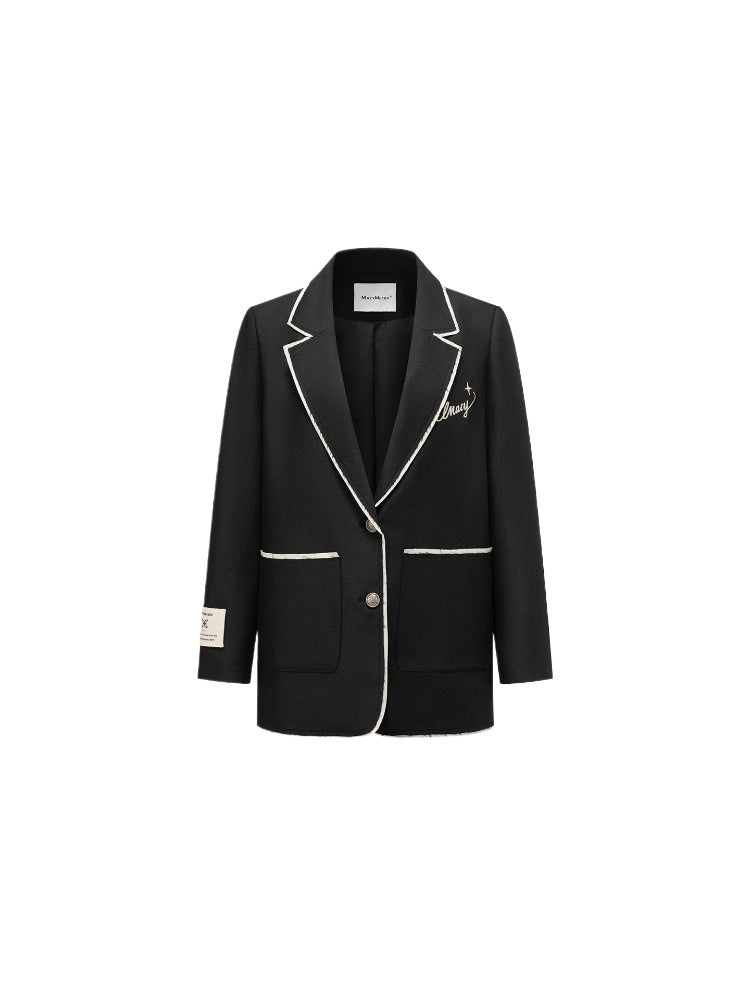 Black Contrast Edge Blazer