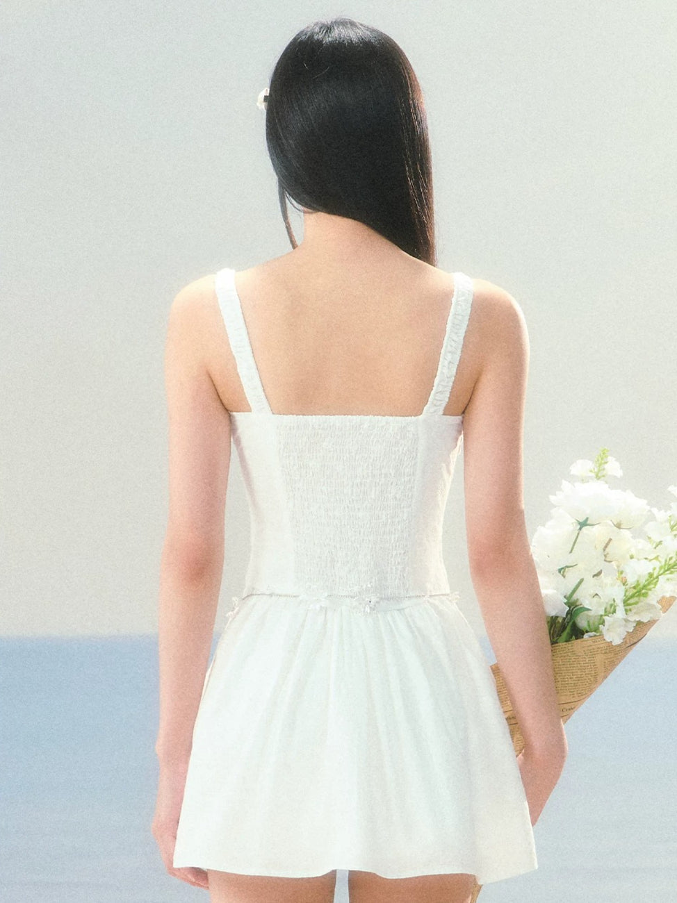 Jacquard Square-Neck Dress