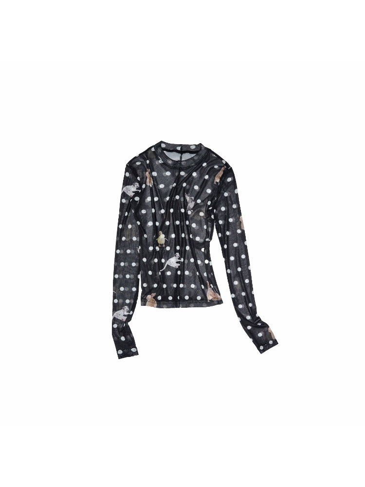 Polka Dot Print Blouse