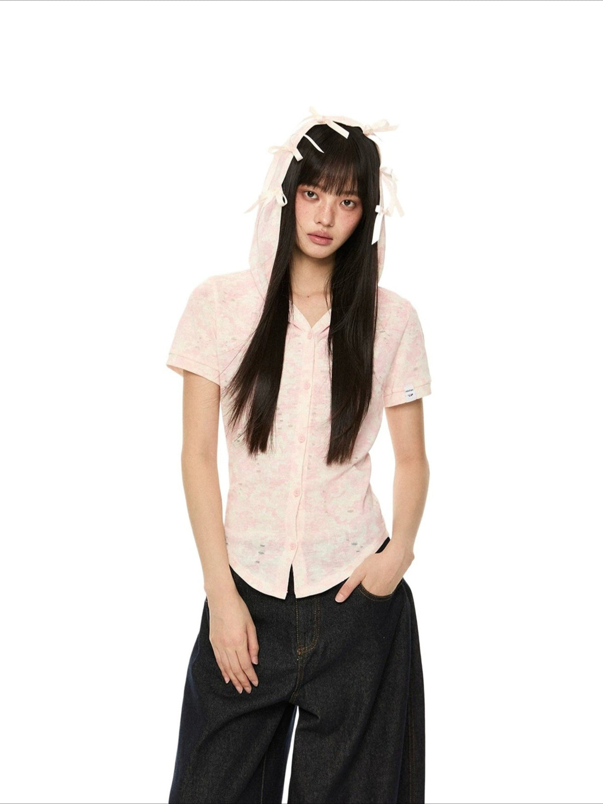 Hooded Vintage Short Sleeve Top