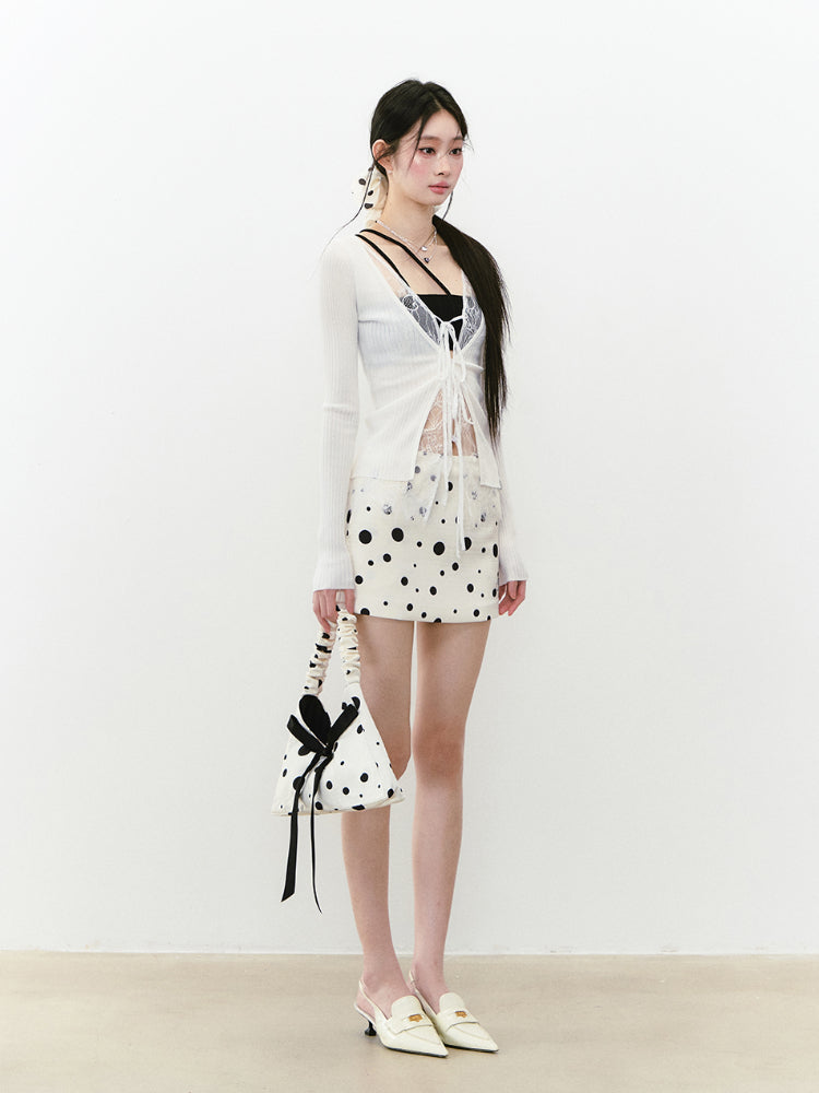 Lace Spliced Sun Protection Knitted Cardigan