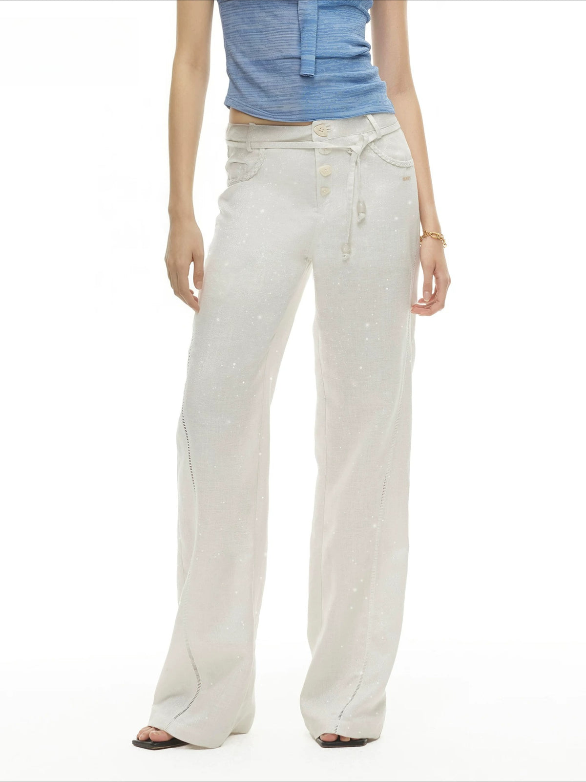 Wheat Straight Linen Pants