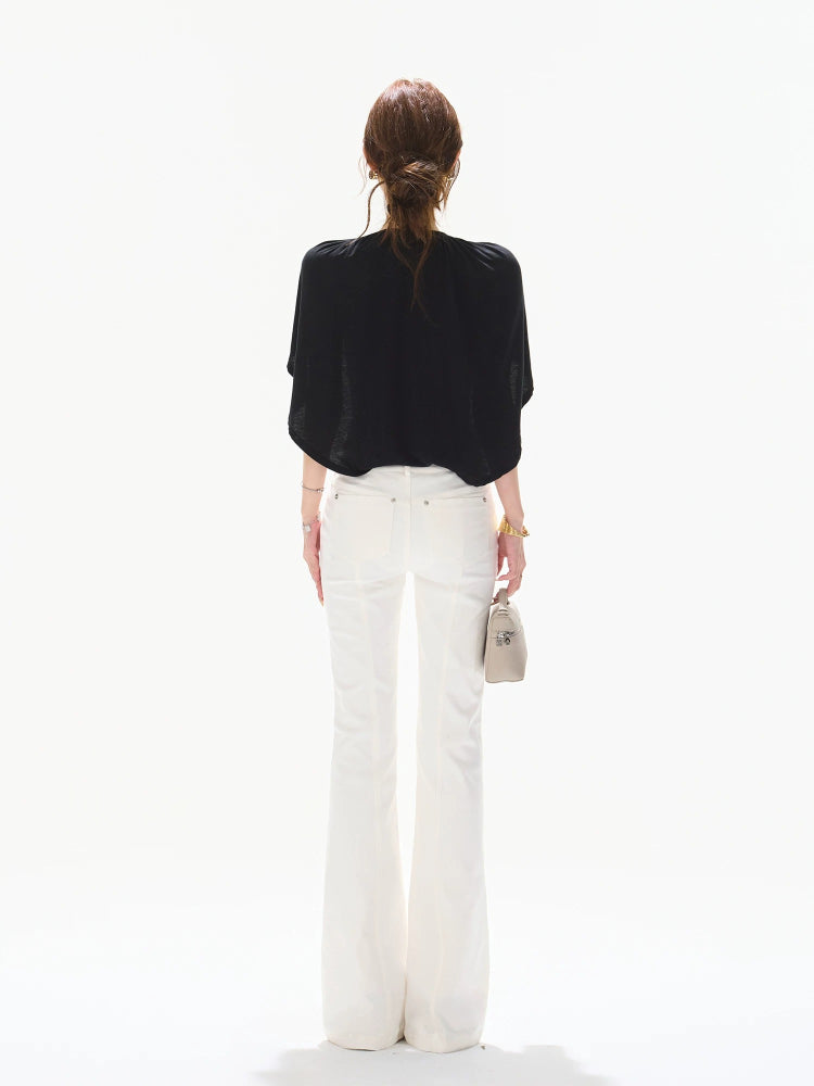 Metal Buckle Cutout Top