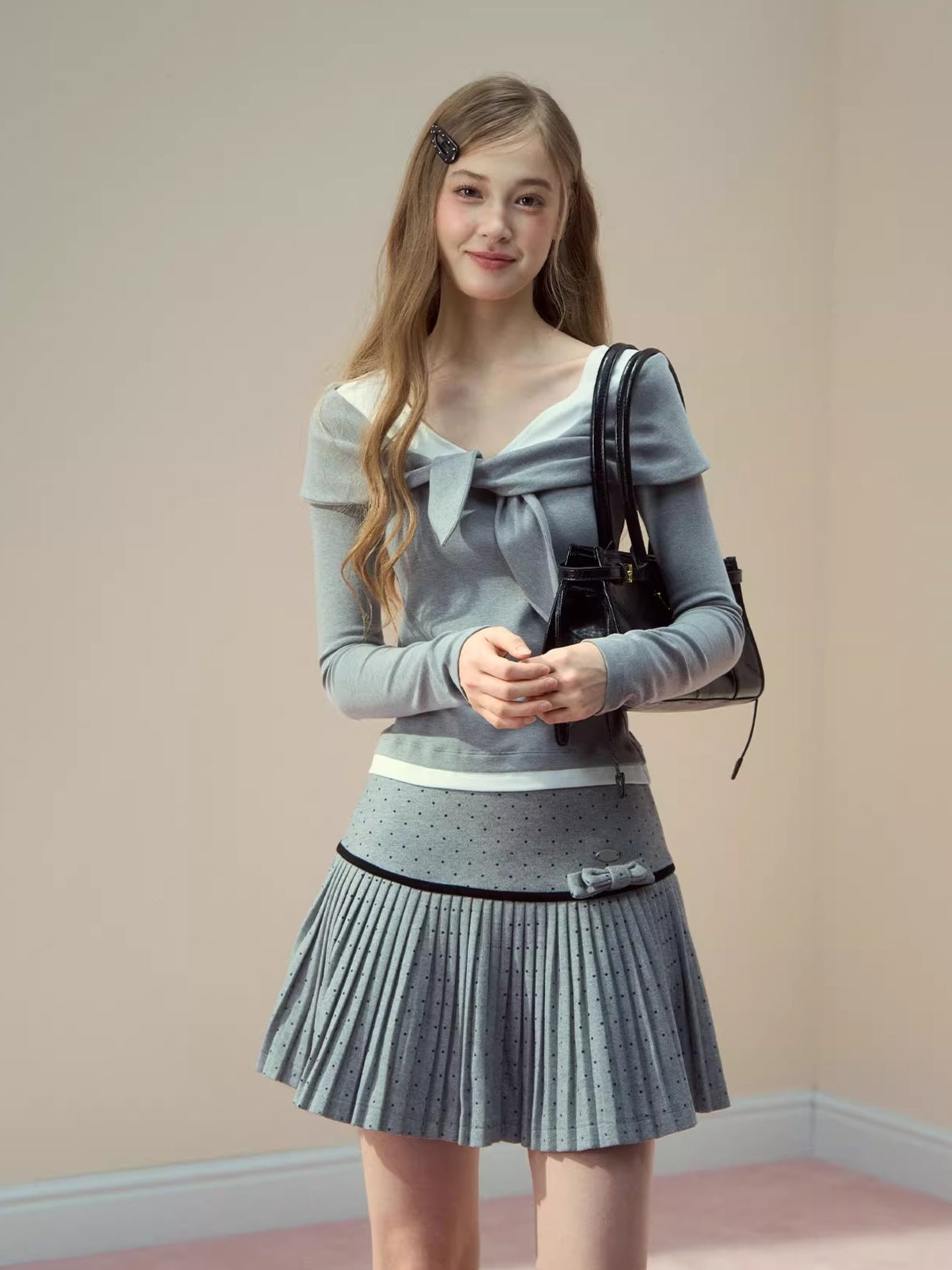 Gray & Navy Blue Modal Two-Piece T-shirt