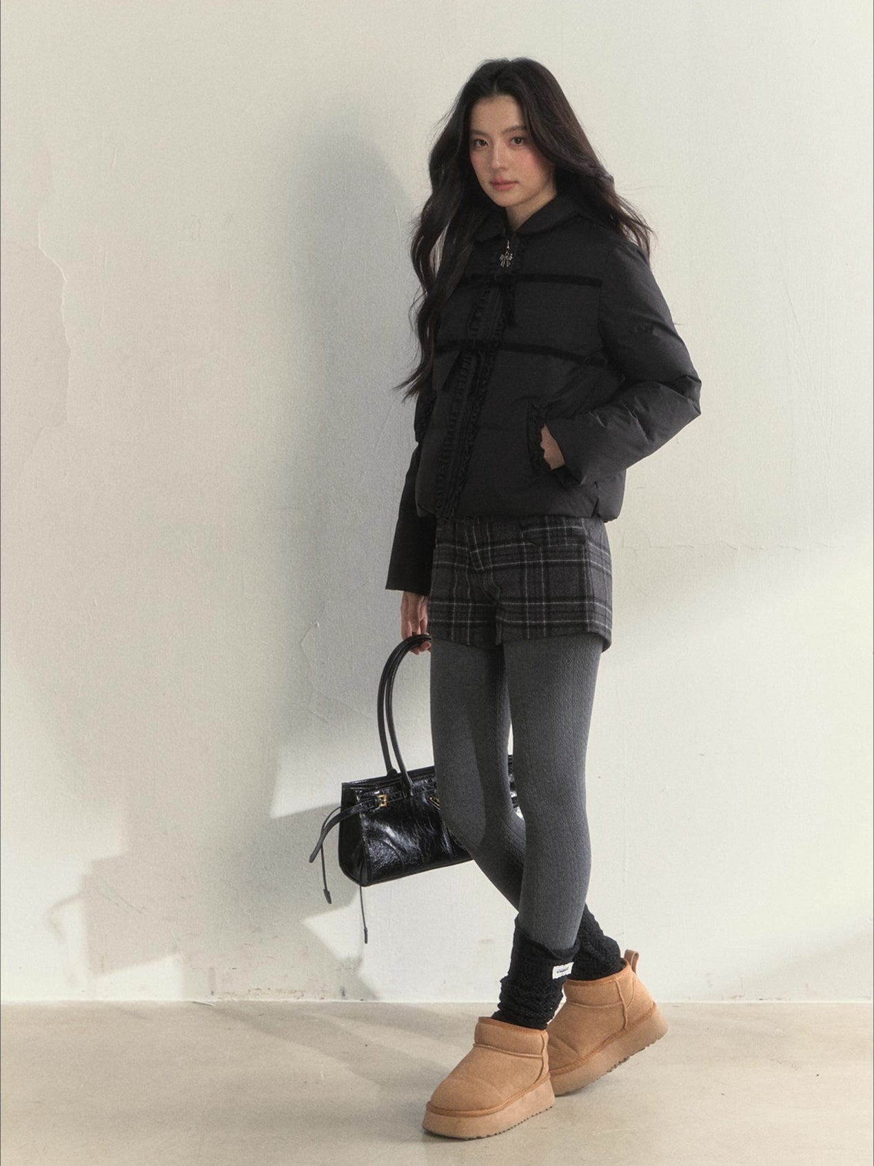 Velvet Winter Bow Down Jacket