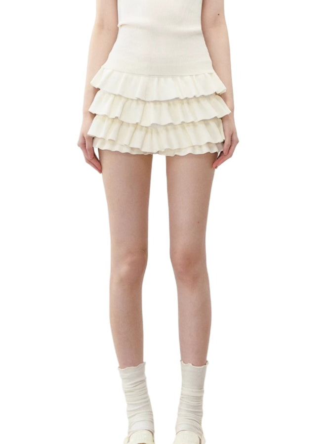 White Versatile Knitted Cake Skirt