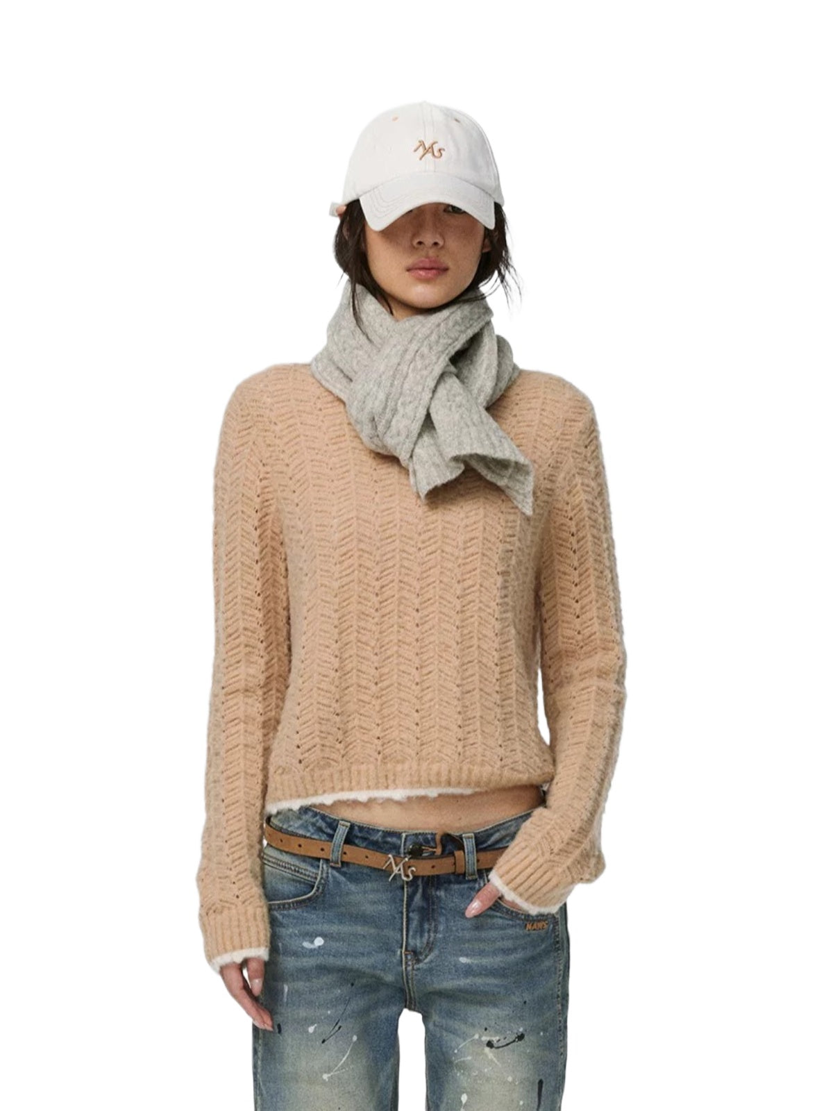 Alpaca Wool Contrast Trim Boatneck Sweater