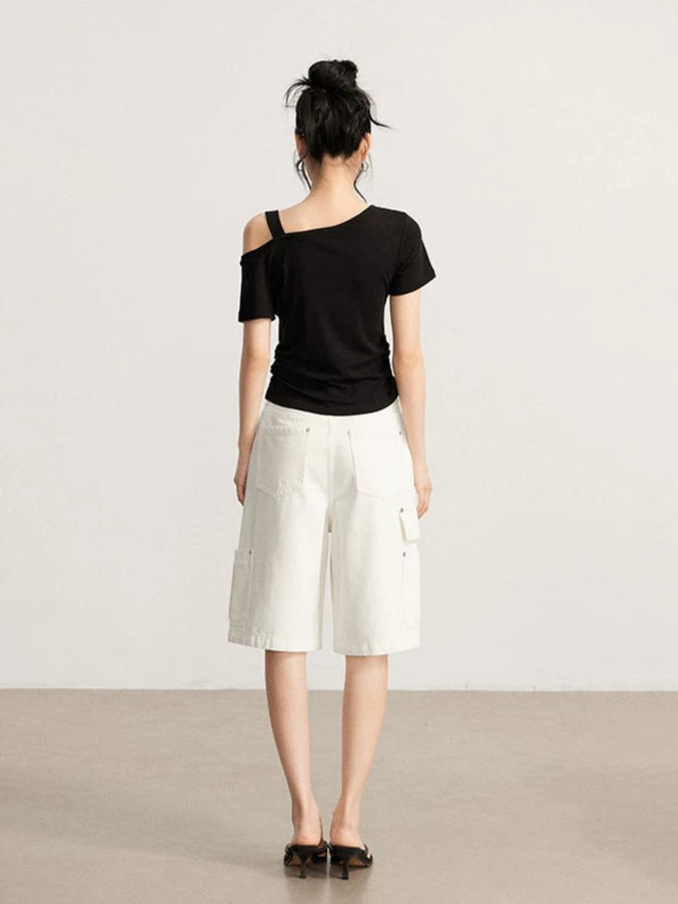Cargo Denim Bermuda Shorts