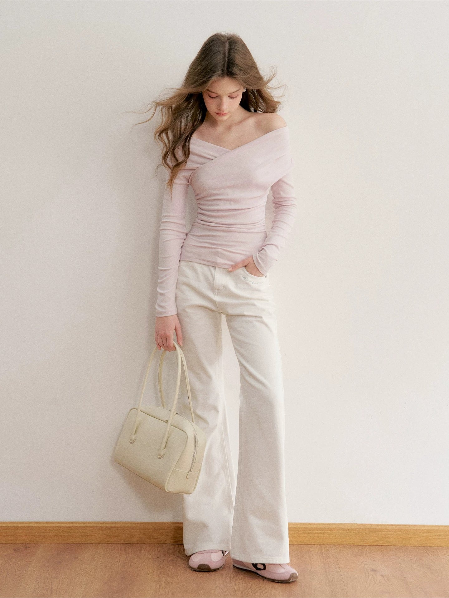 Cross-Neck Off-Shoulder Top