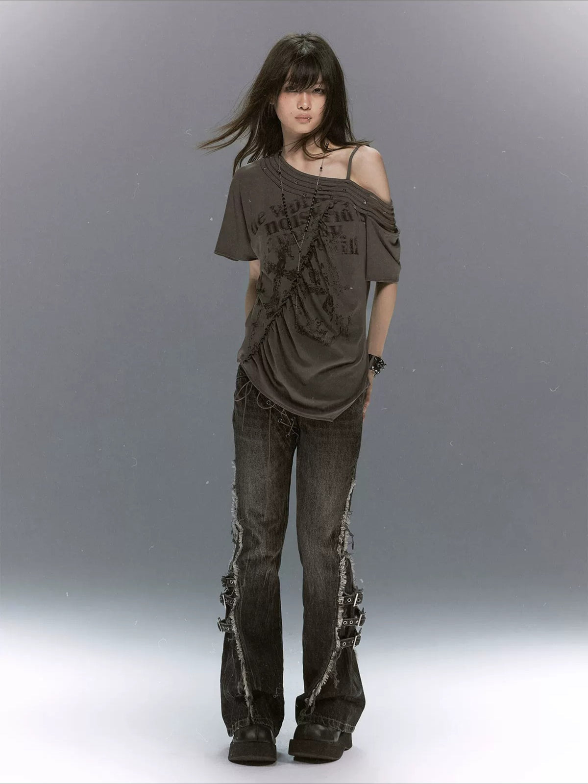 Studded Cross Print Tee