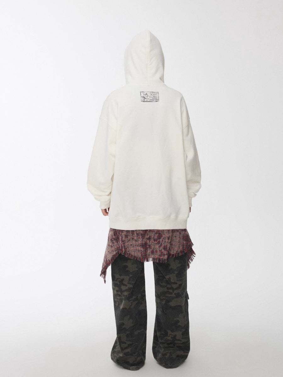 Cat Graphic Double-Zip Convertible Hoodie Jacket