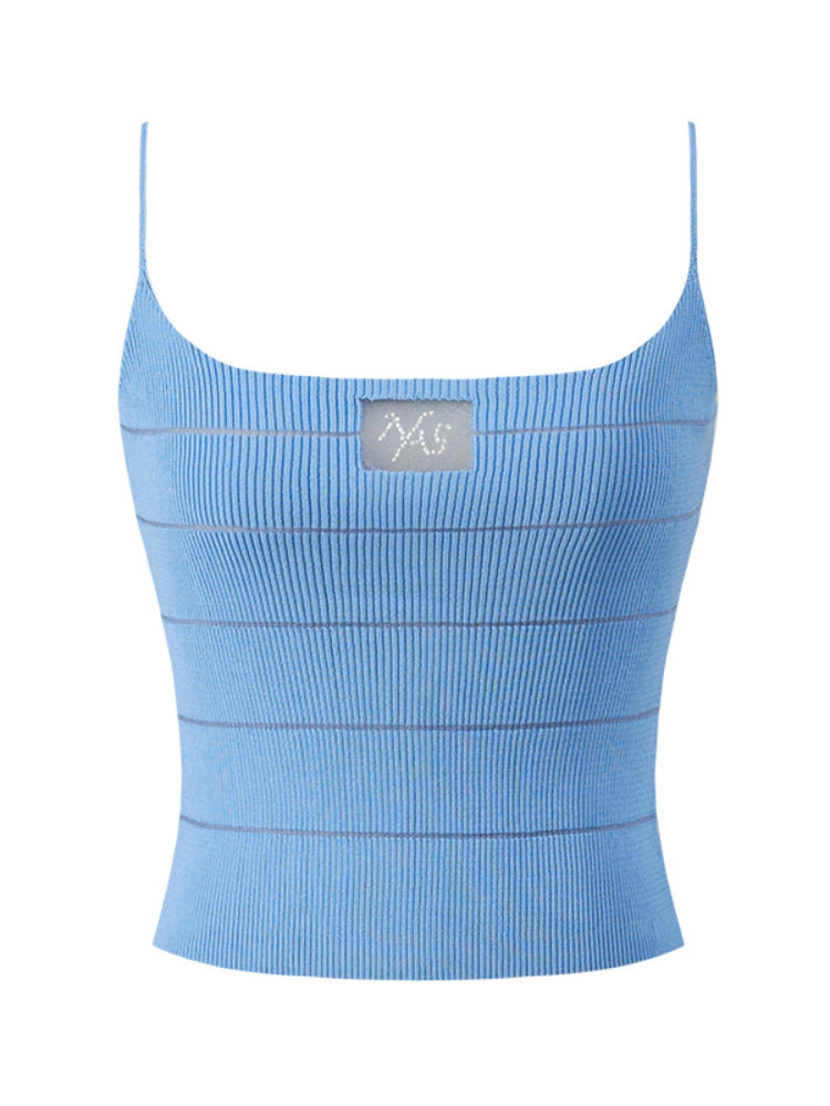 Ice Feel Striped Knit Vest