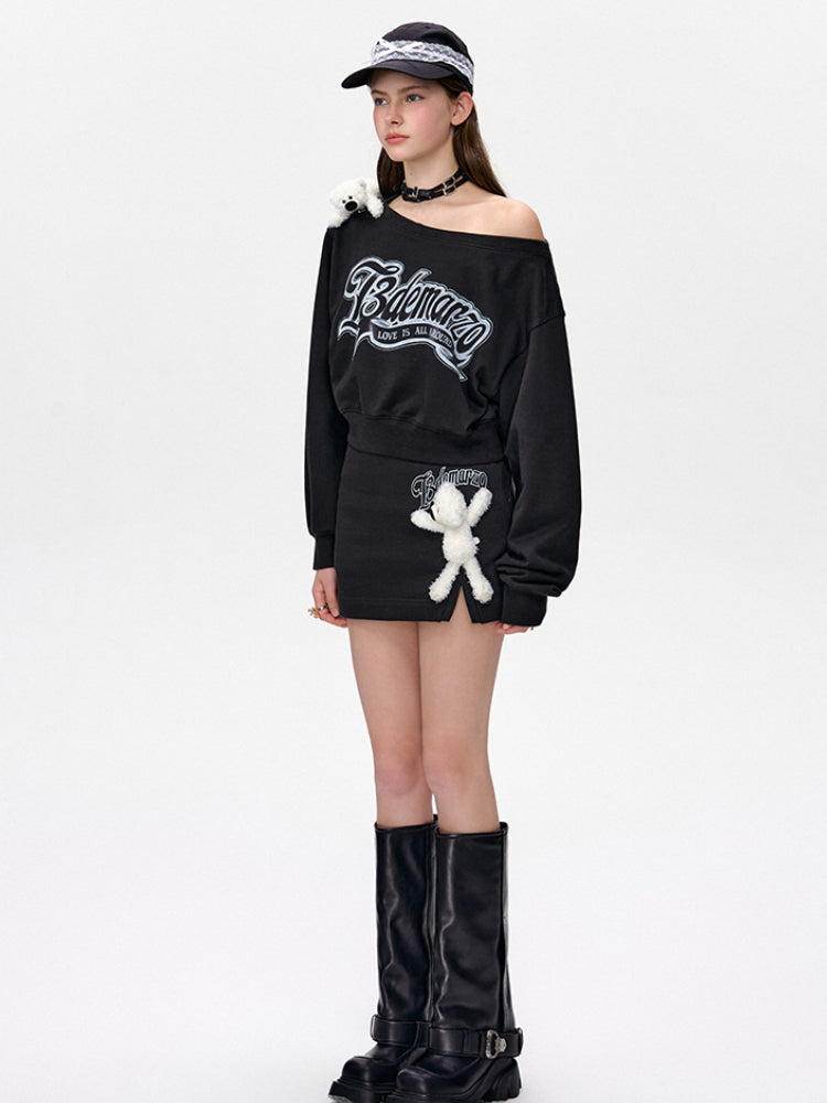 Off-Shoulder Pullover Short Top