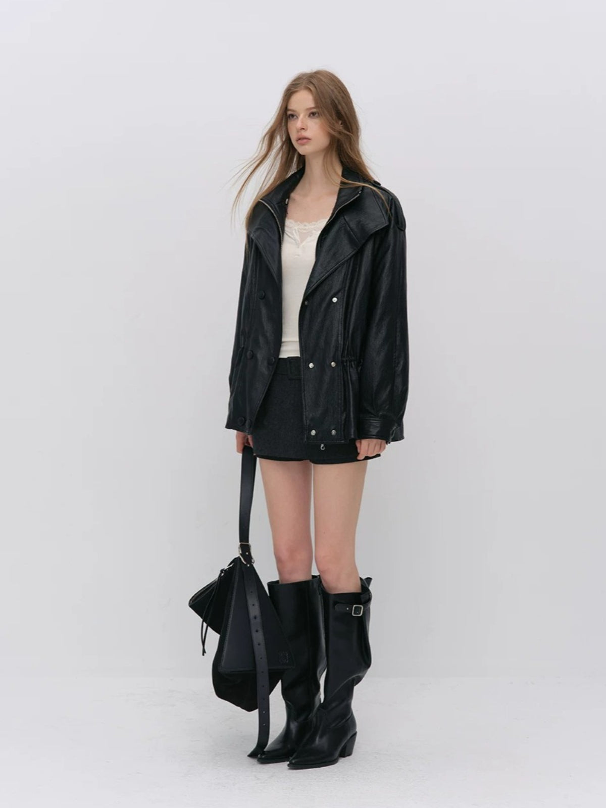 Urban Textured PU Down Jacket