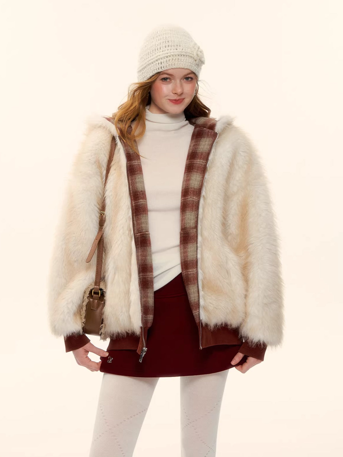 Reversible Plaid Teddy Jacket