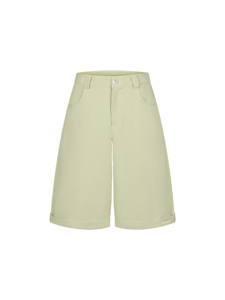 Pure Cotton Wide-Legged 5-Point Shorts