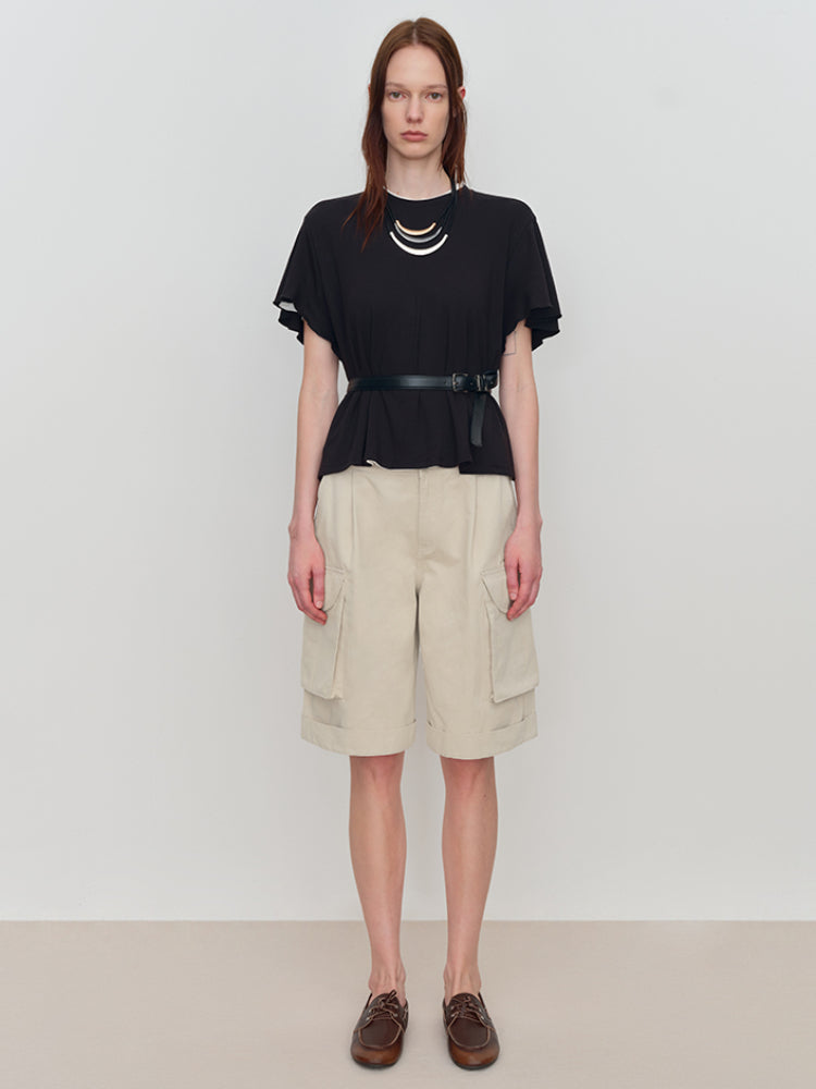 Cargo Pocket Low-Rise Shorts