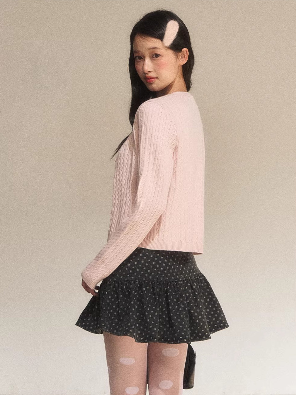 Cable Knit Cropped Cardigan