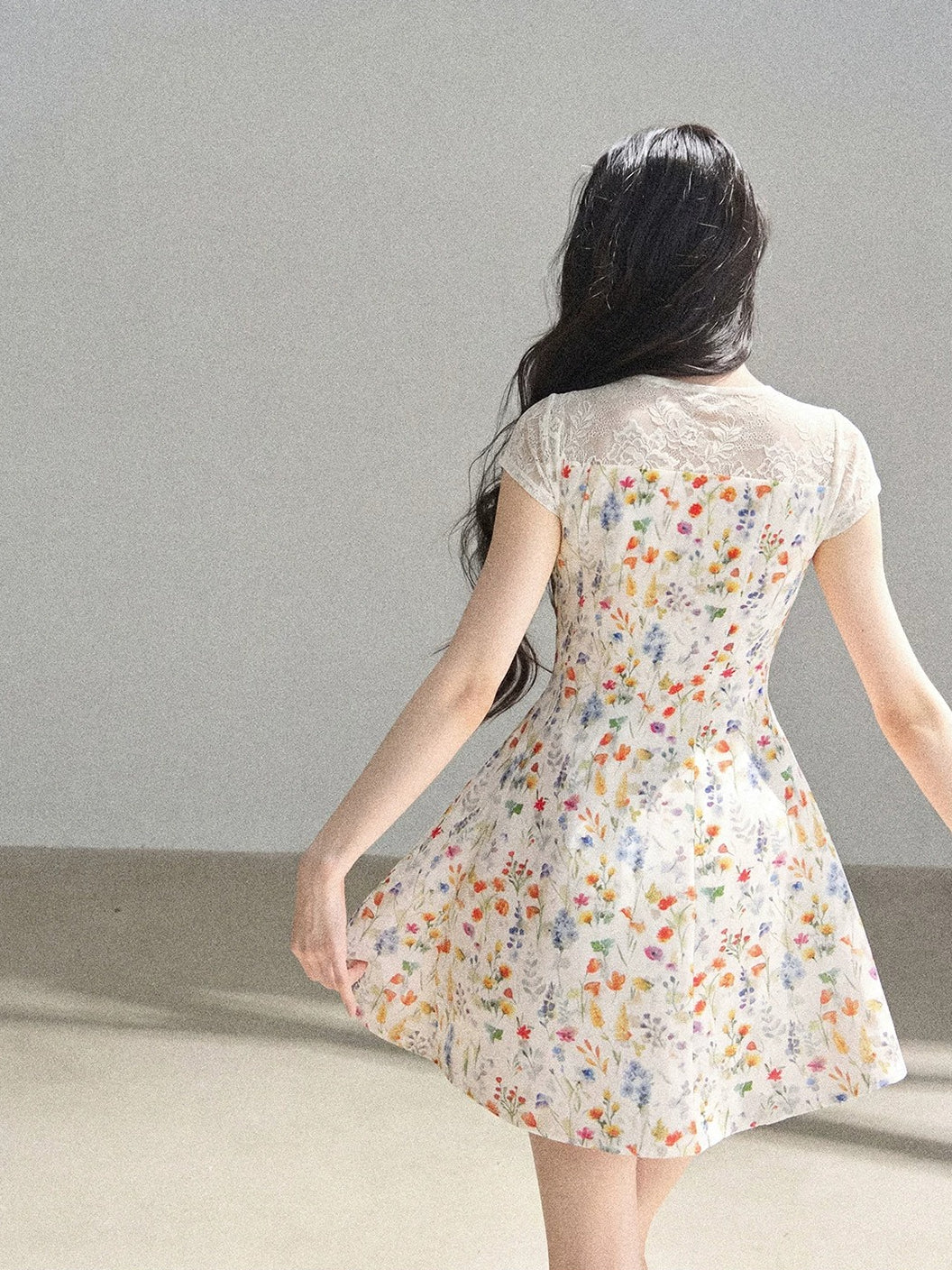 Lace Floral Mini Dress