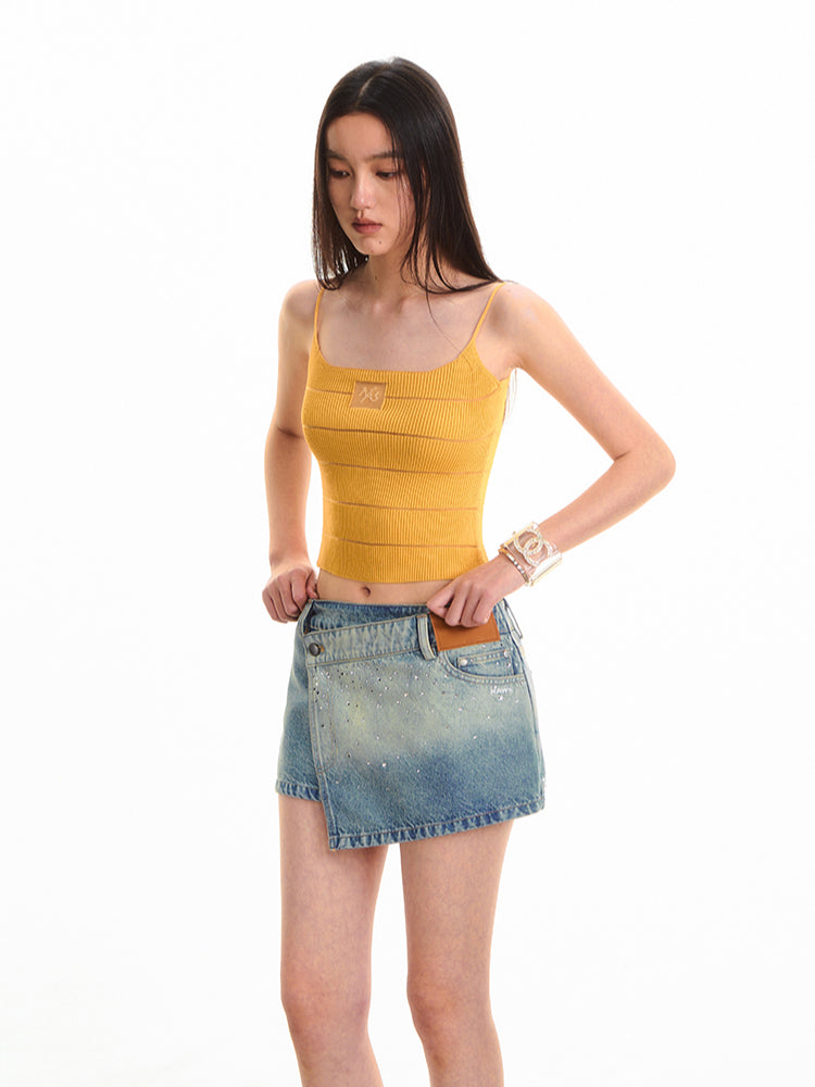 Ice Feel Striped Knit Vest