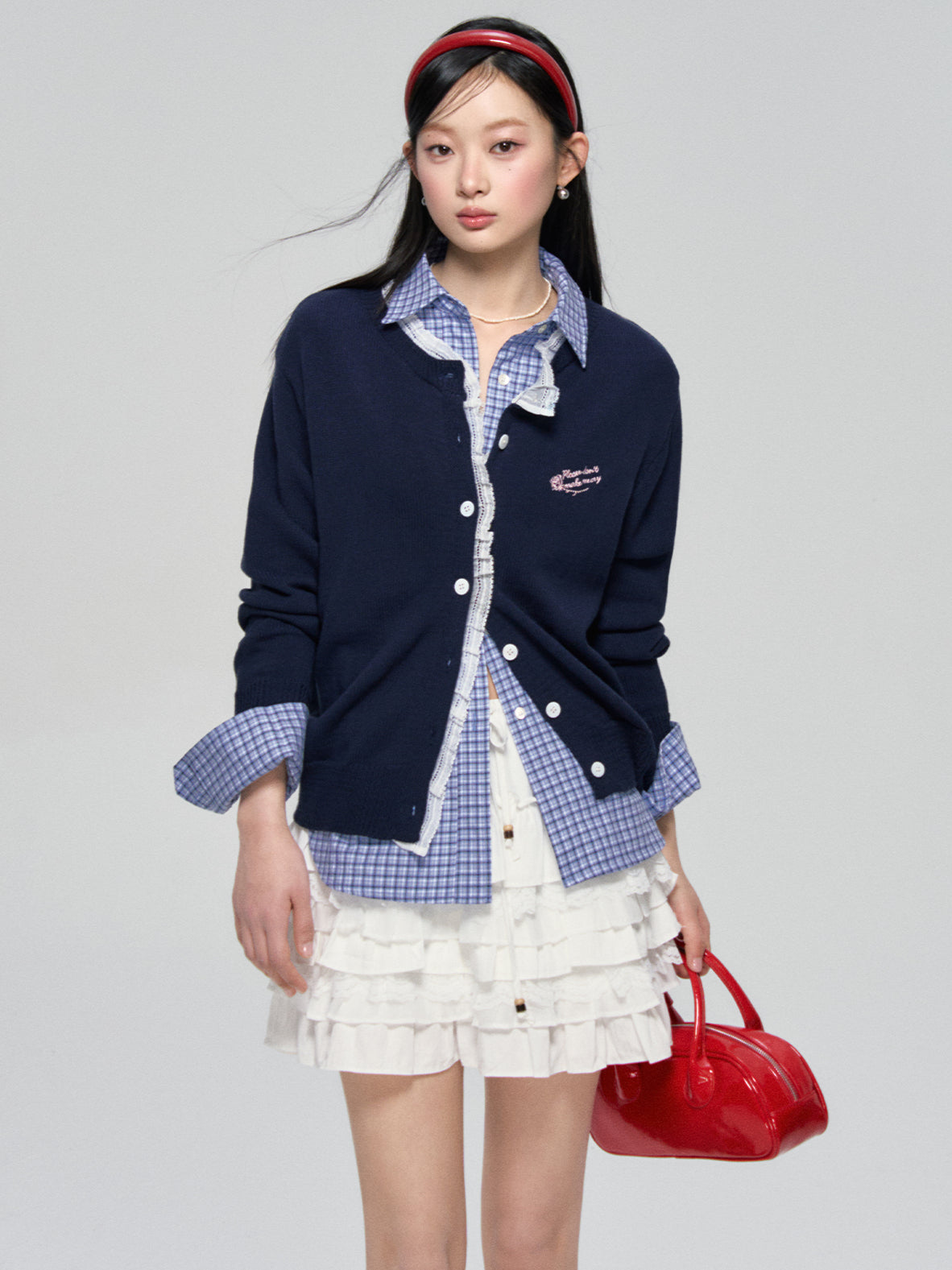 Rose Embroidery Knit Cardigan