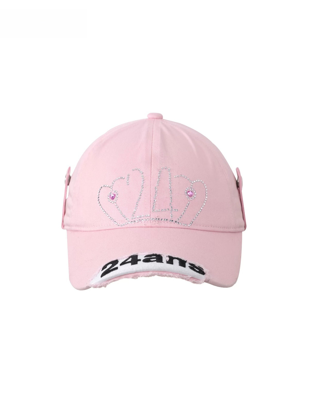 Distressed Studded Crown Baseball Cap