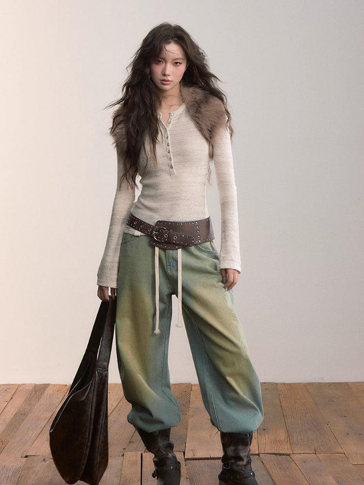 Sparkle Henley Knit Top