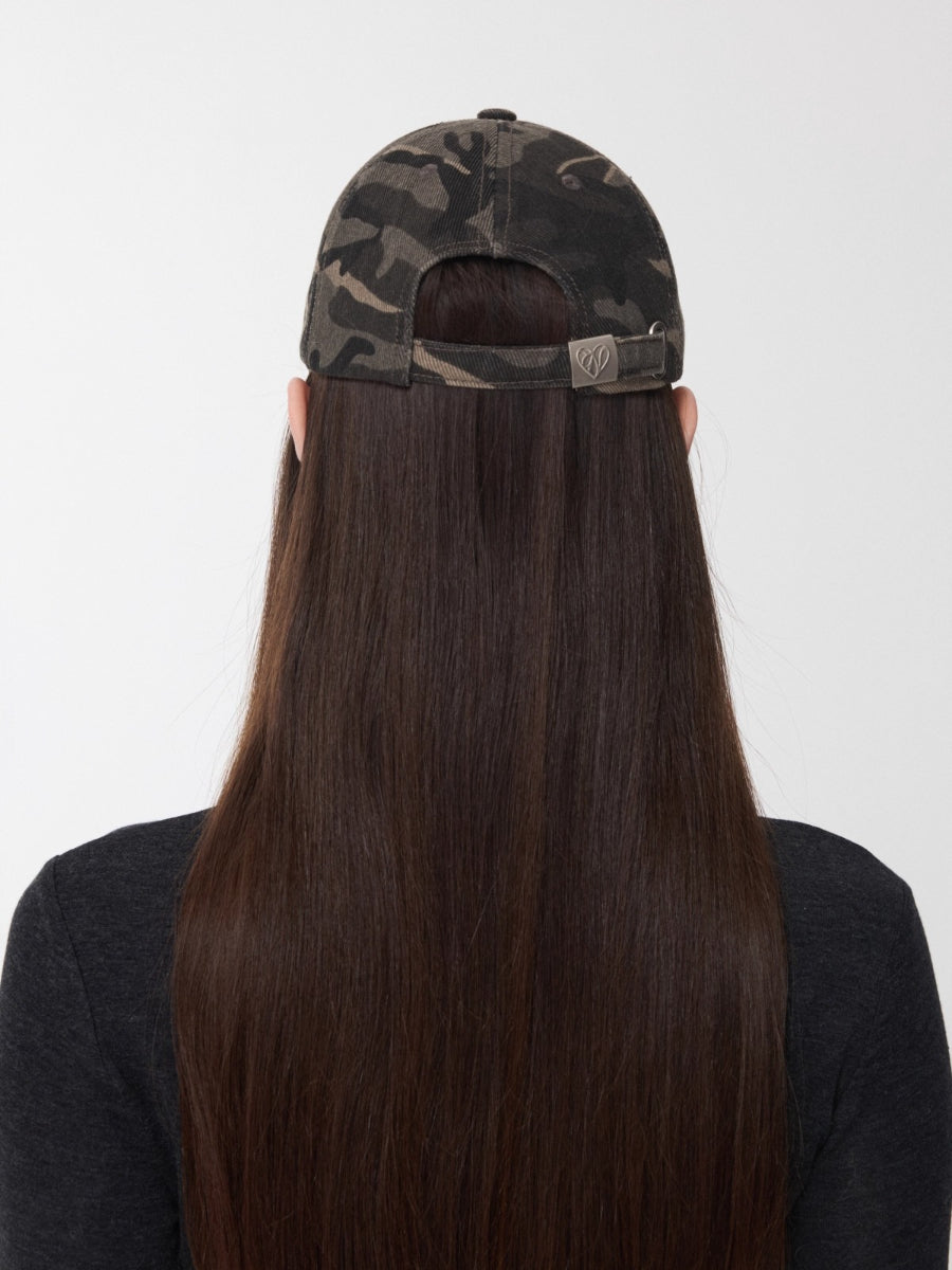 Distressed Star Studded Camouflage Baseball Cap