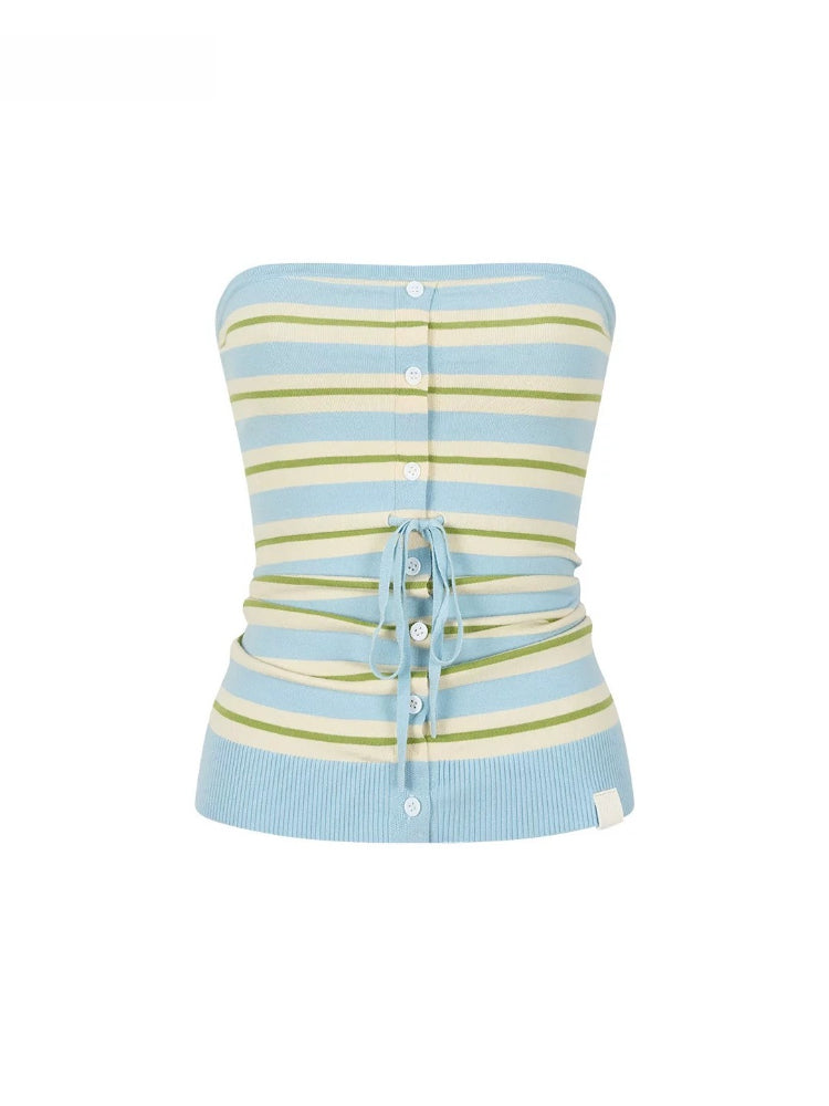 Sea Salt Stripe Bandeau Top