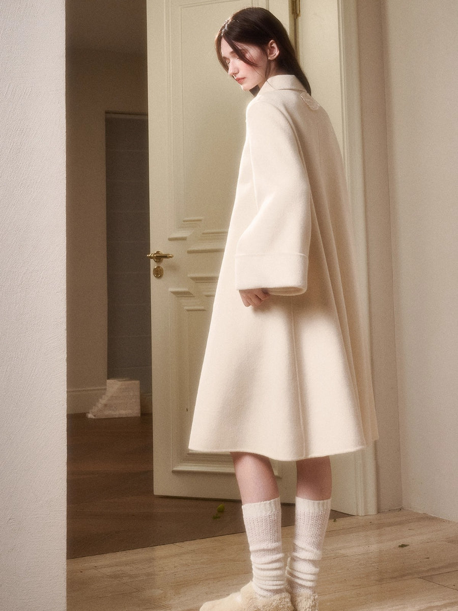 Playful Winter 100% Wool Cape Coat