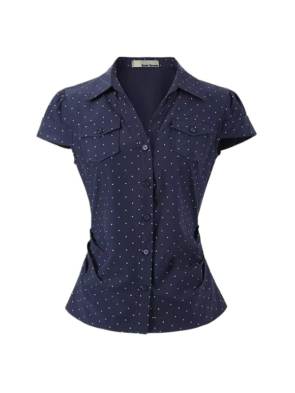 Vintage Polka Dot Pocket Shirt