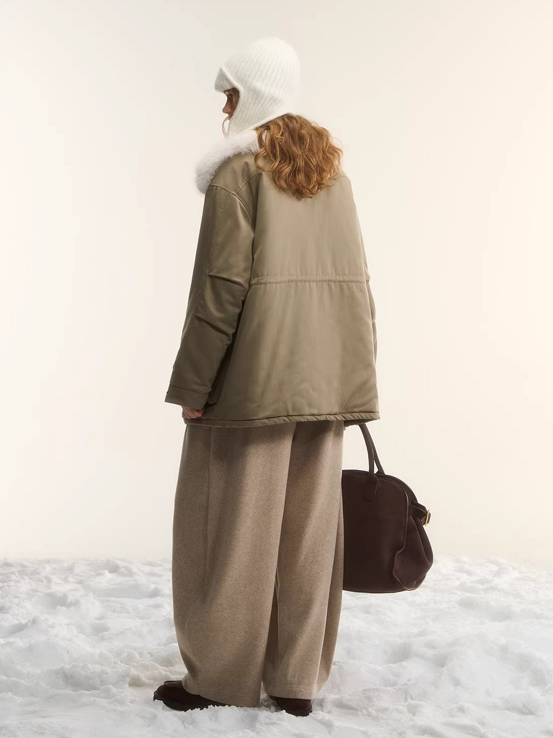 Detachable Fur Collar Padded Parka