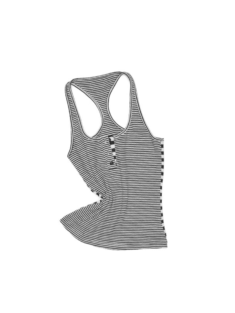 Polka Dot Stripe Double-Sided Tank Top & Pants Set