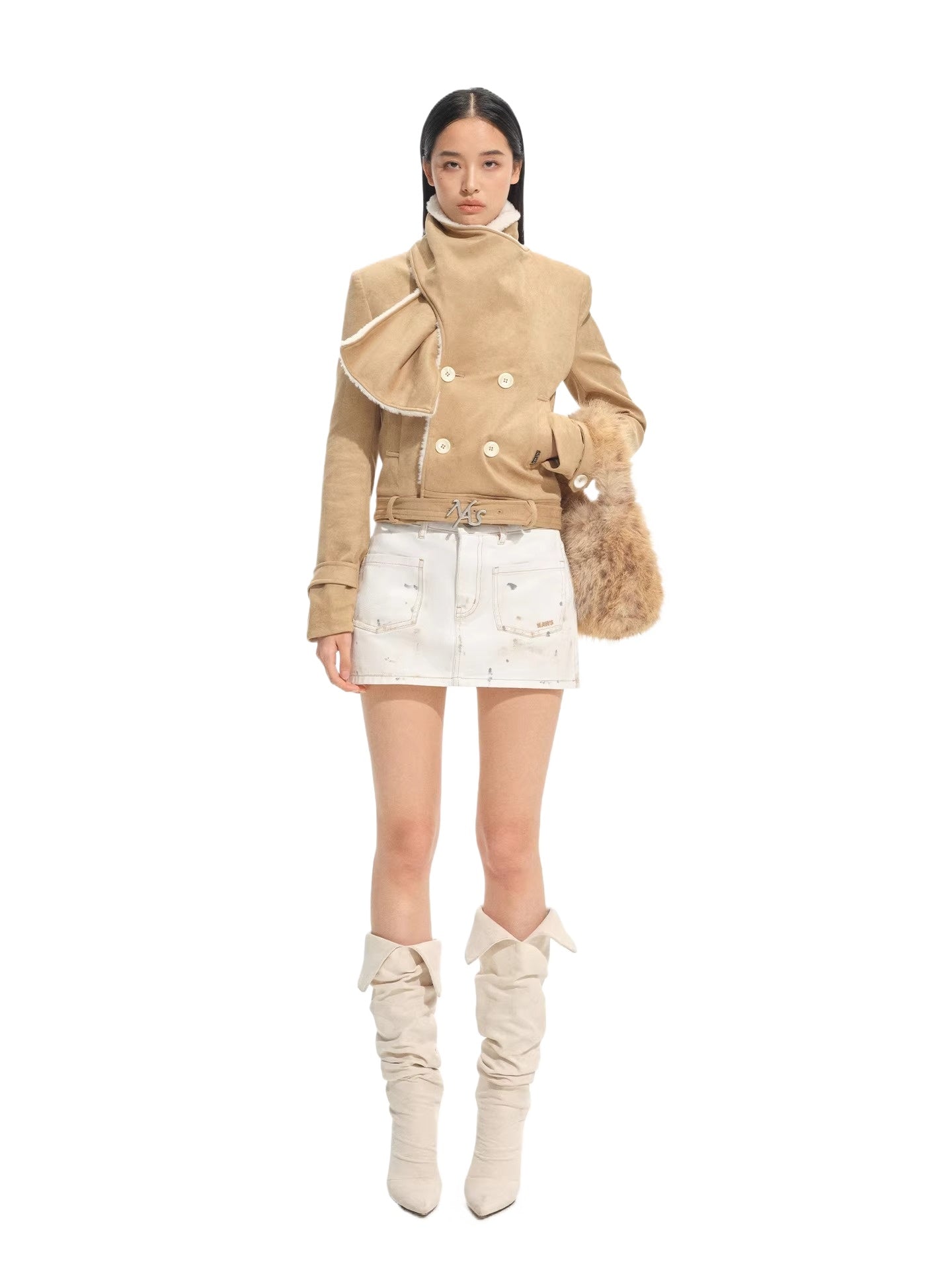 Maddie Shawl Short Suede Jacket