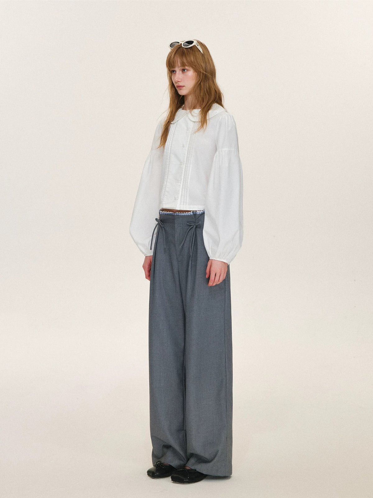 French Tuck Pleat Blouse