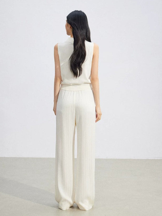 Polo Knit Ice-Silk Top
