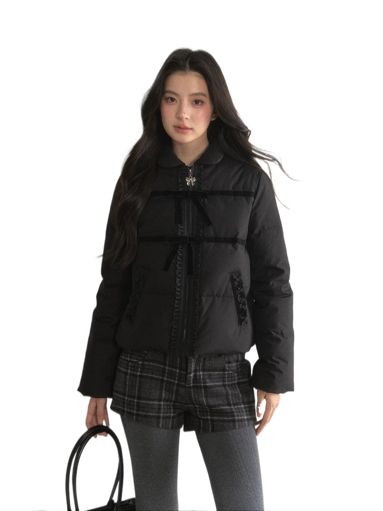 Velvet Winter Bow Down Jacket