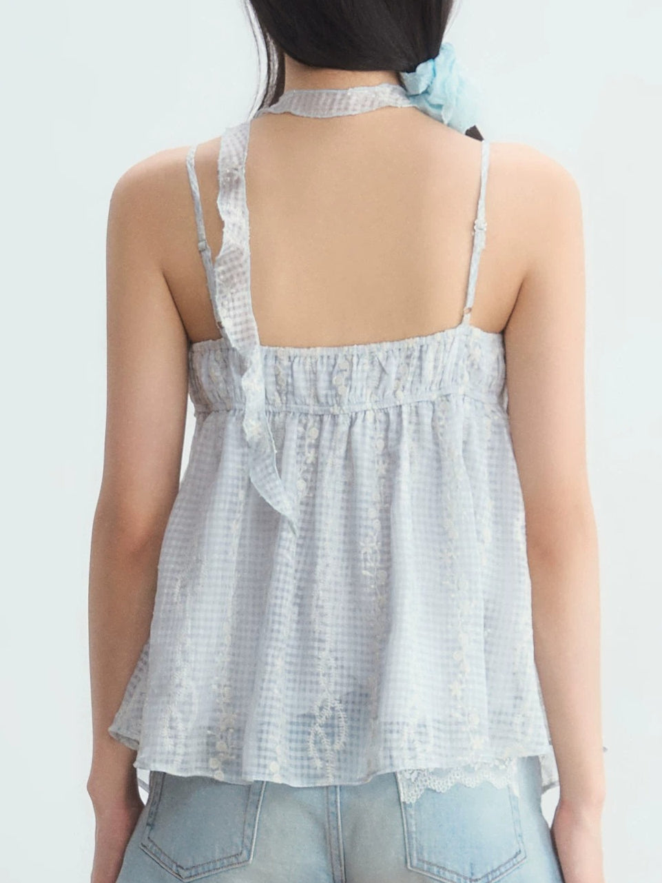 Plaid Irregular Hem Top